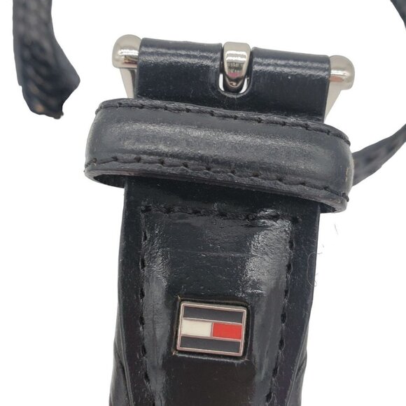 Tommy Hilfiger Faux Leather Vegan Black Braided Adjustable Belt Length 38"(W 32) - Picture 2 of 4